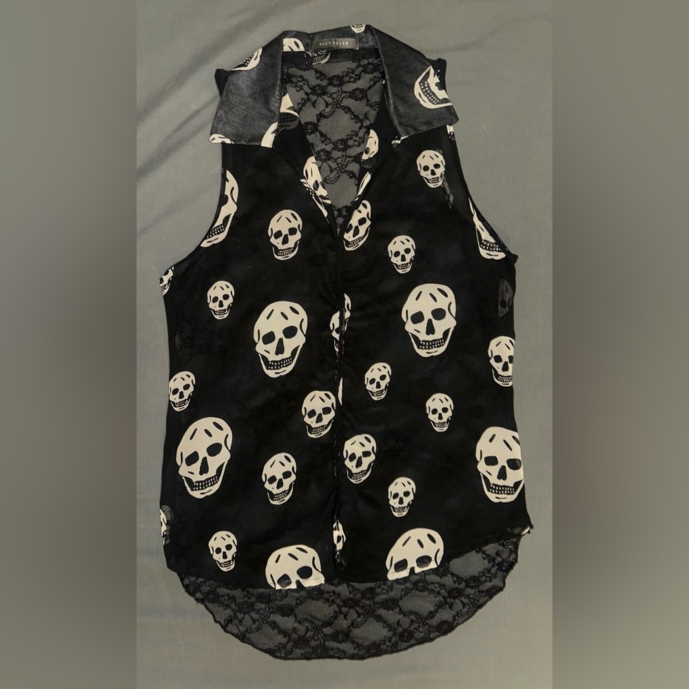 Suzy Sheir Skull Blouse